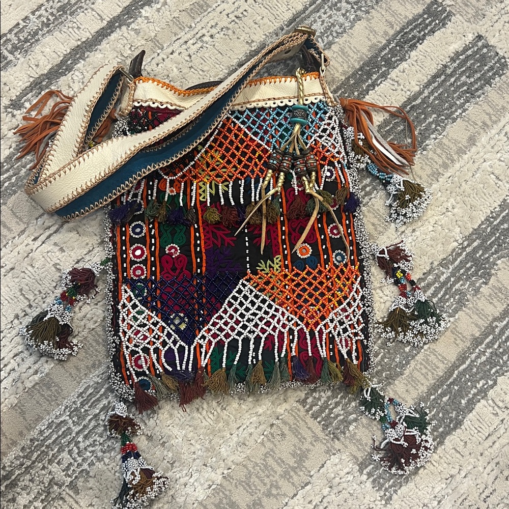 ✨ World Family Ibiza Handmade Beaded Boho Crossbody Bag ✨